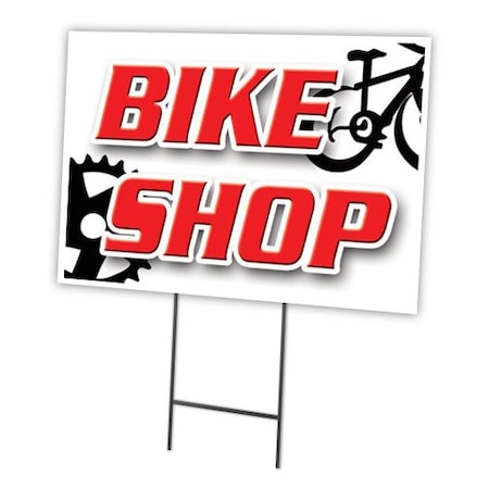 Signmission Bike Shop Yard Sign & Stake outdoor plastic coroplast window, C-1216-DS-Bike Shop C-1216-DS-Bike Shop